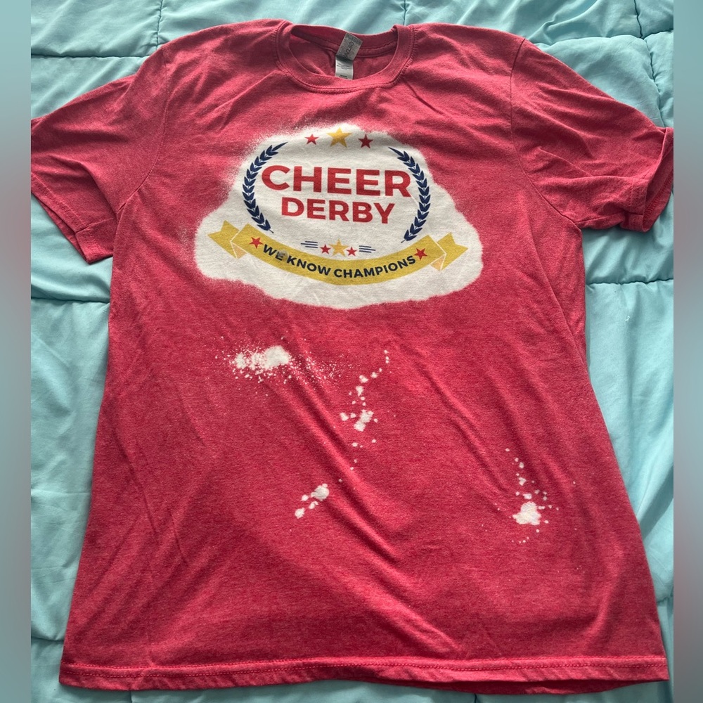 Cheer derby tshirt bleach dyed